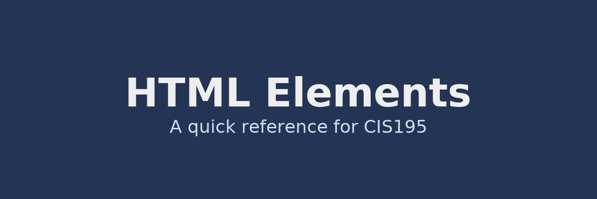 HTML Elements banner